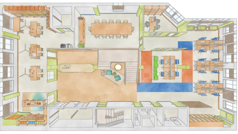 Interior design of workspace  