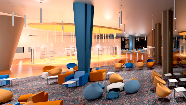 Design of Cafe space with lounge seating